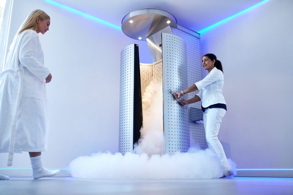 A Cryotherapy Centre With Patient & Staff