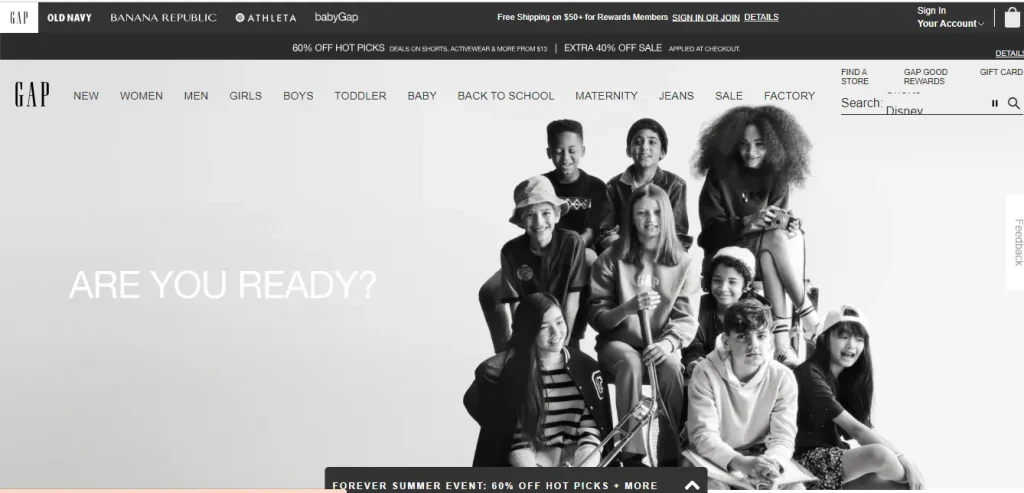 gap official website