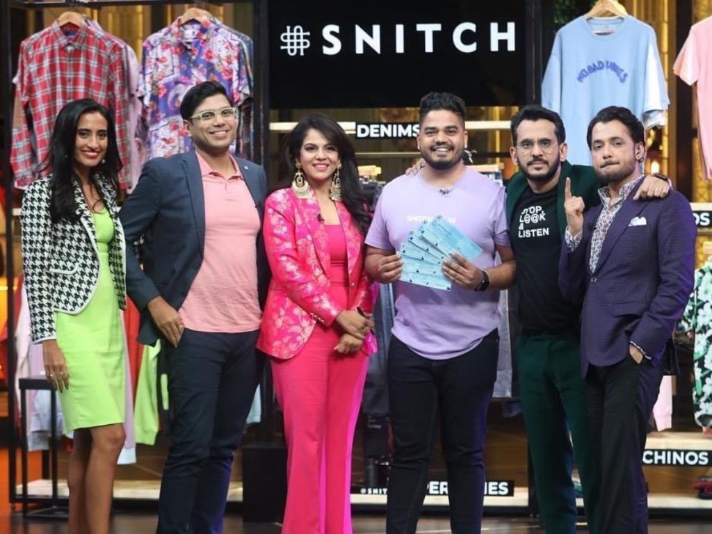 Founders of Snitch on Shark Tank Stage