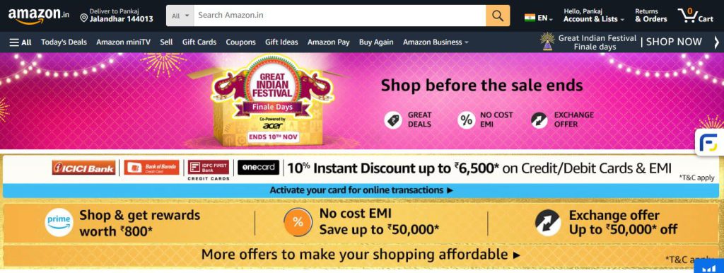 amazon diwali sale banner